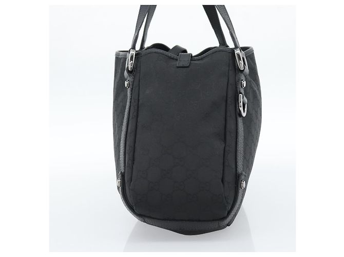 Sac cabas GUCCI GG Canvas Abbey Black Silver 293578 Auth 183995V Noir Argenté - vue 4