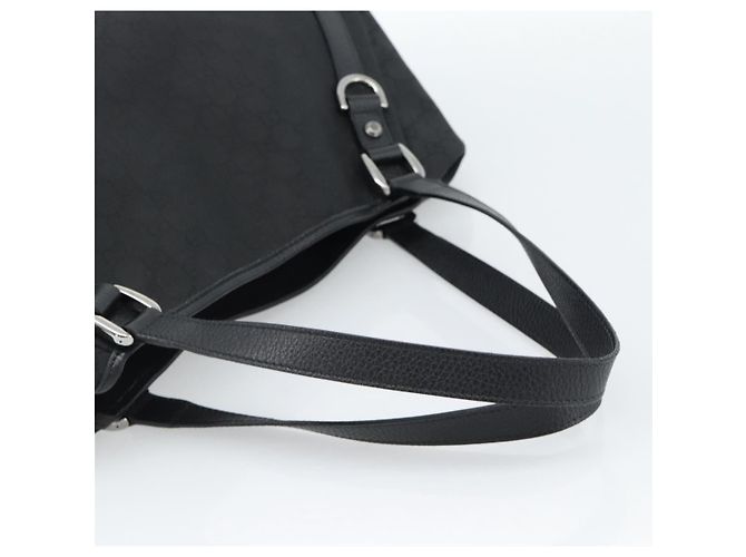 Sac cabas GUCCI GG Canvas Abbey Black Silver 293578 Auth 183995V Noir Argenté - vue 7