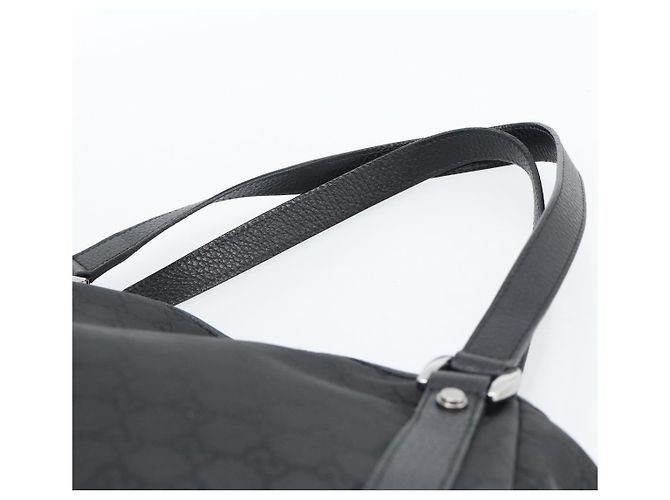 Sac cabas GUCCI GG Canvas Abbey Black Silver 293578 Auth 183995V Noir Argenté - vue 8