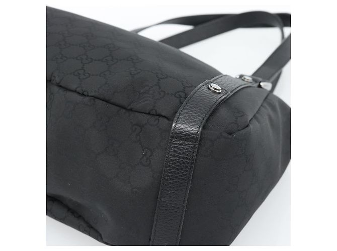 Sac cabas GUCCI GG Canvas Abbey Black Silver 293578 Auth 183995V Noir Argenté - vue 9