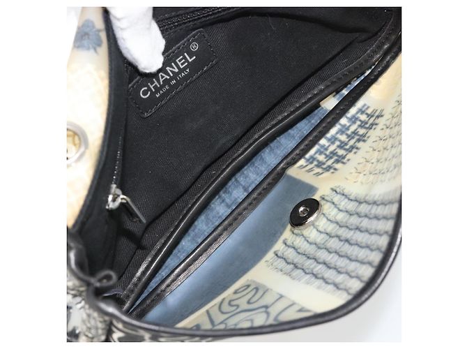CHANEL Chain Shoulder Bag Vinyl Grau Silber CC Authentisch 182631SAV Braun - Ansicht 10