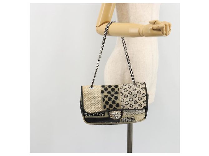CHANEL Chain Shoulder Bag Vinyl Grau Silber CC Authentisch 182631SAV Braun - Ansicht 25
