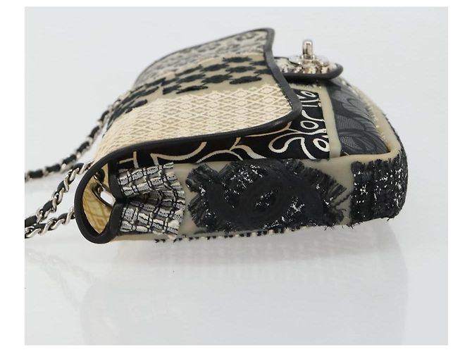 CHANEL Chain Shoulder Bag Vinyl Grau Silber CC Authentisch 182631SAV Braun - Ansicht 4