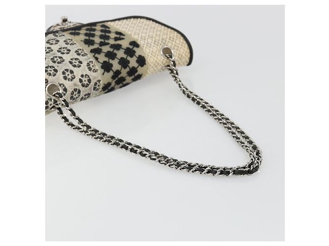 CHANEL Chain Shoulder Bag Vinyl Grau Silber CC Authentisch 182631SAV Braun - Ansicht 7