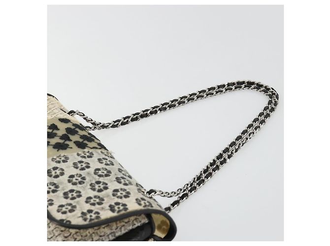 CHANEL Chain Shoulder Bag Vinyl Grau Silber CC Authentisch 182631SAV Braun - Ansicht 8