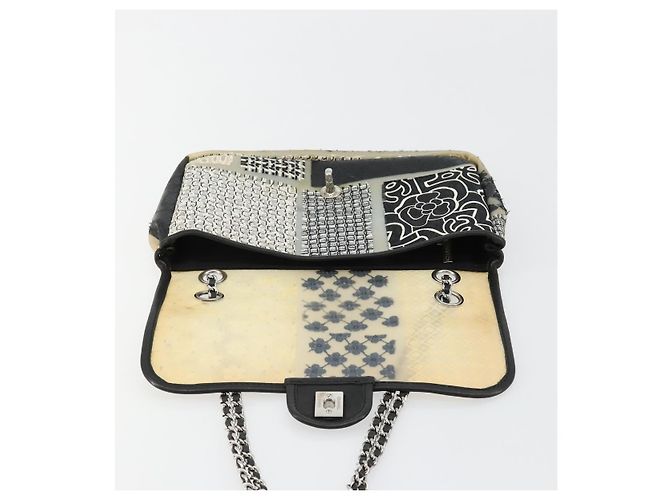 CHANEL Chain Shoulder Bag Vinyl Grau Silber CC Authentisch 182631SAV Braun - Ansicht 9