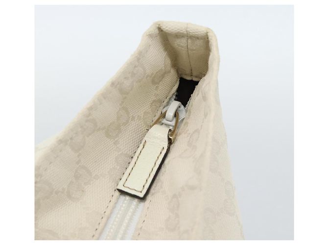 Borsa GUCCI GG Canvas Sherry Line White Gold 131230 Auth 183994 Bianco D'oro - vista 10