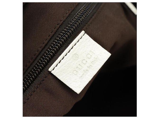 Borsa GUCCI GG Canvas Sherry Line White Gold 131230 Auth 183994 Bianco D'oro - vista 11
