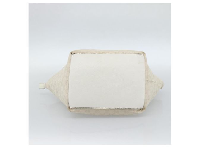 Borsa GUCCI GG Canvas Sherry Line White Gold 131230 Auth 183994 Bianco D'oro - vista 5