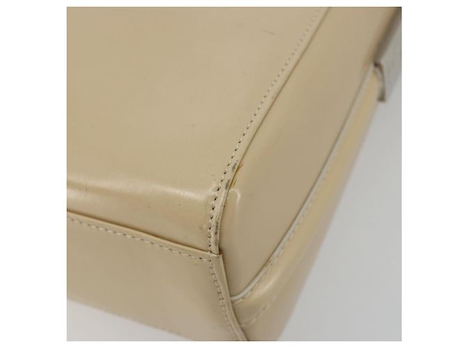 GUCCI Schultertasche Lackleder Beige Silber Auth 182087 - Ansicht 15