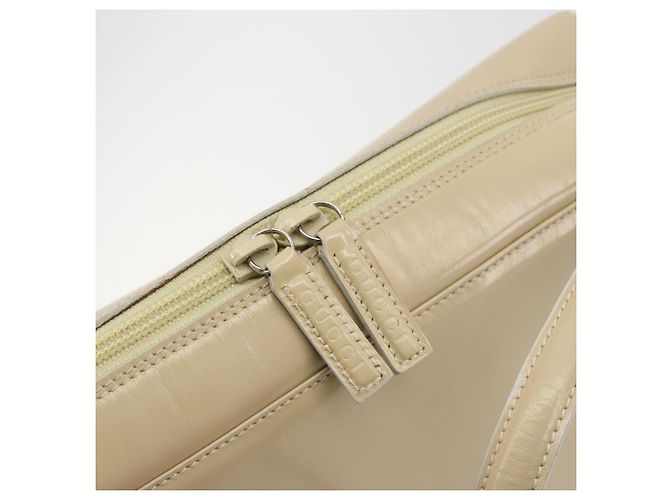 GUCCI Schultertasche Lackleder Beige Silber Auth 182087 - Ansicht 17