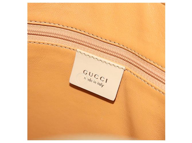 GUCCI Schultertasche Lackleder Beige Silber Auth 182087 - Ansicht 18