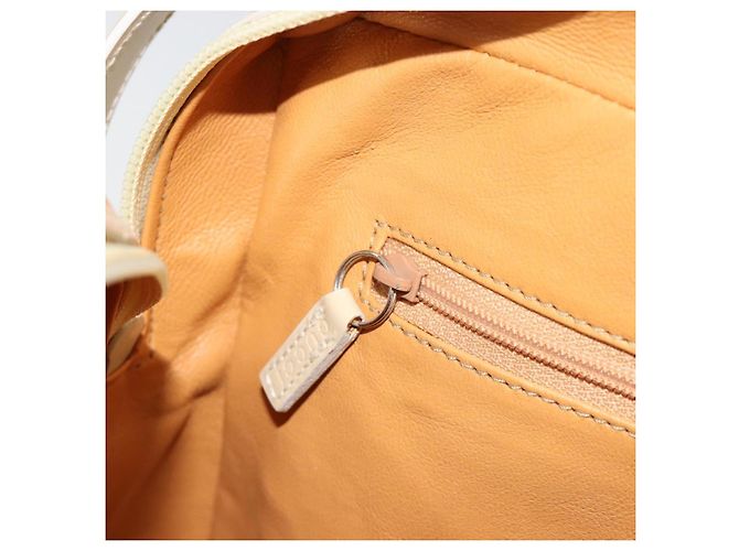 GUCCI Schultertasche Lackleder Beige Silber Auth 182087 - Ansicht 21