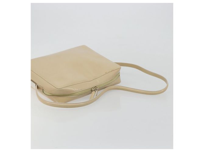GUCCI Schultertasche Lackleder Beige Silber Auth 182087 - Ansicht 7