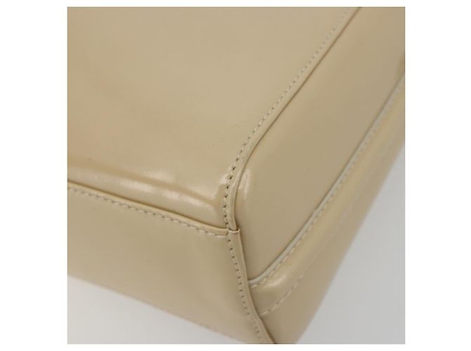 GUCCI Schultertasche Lackleder Beige Silber Auth 182087 - Ansicht 9