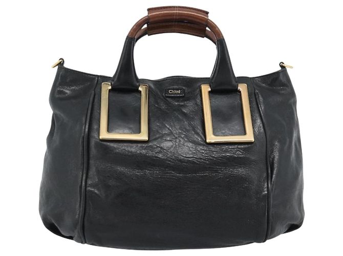 Chloé Borsa Chloe Etel in pelle nera e oro Auth 183634 Nero D'oro - vista 13