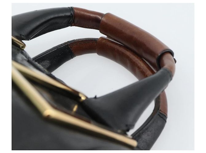 Chloé Borsa Chloe Etel in pelle nera e oro Auth 183634 Nero D'oro - vista 14