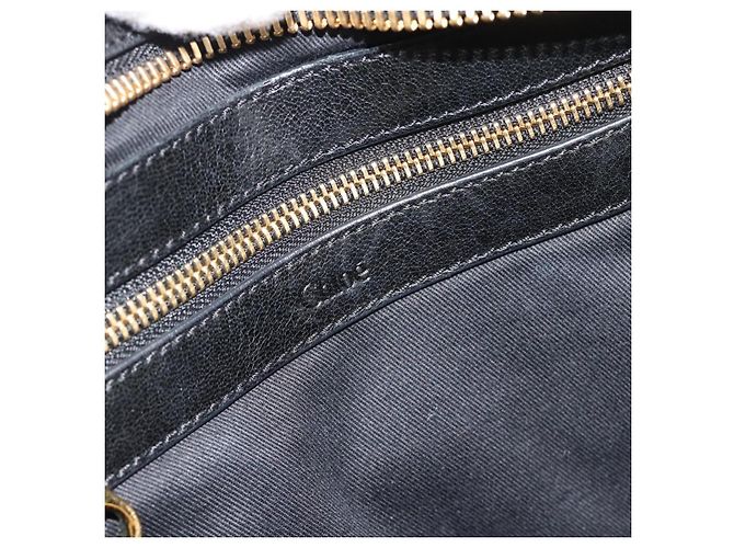 Chloé Borsa Chloe Etel in pelle nera e oro Auth 183634 Nero D'oro - vista 18