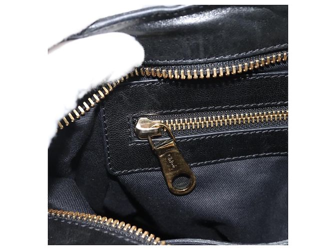 Chloé Borsa Chloe Etel in pelle nera e oro Auth 183634 Nero D'oro - vista 21