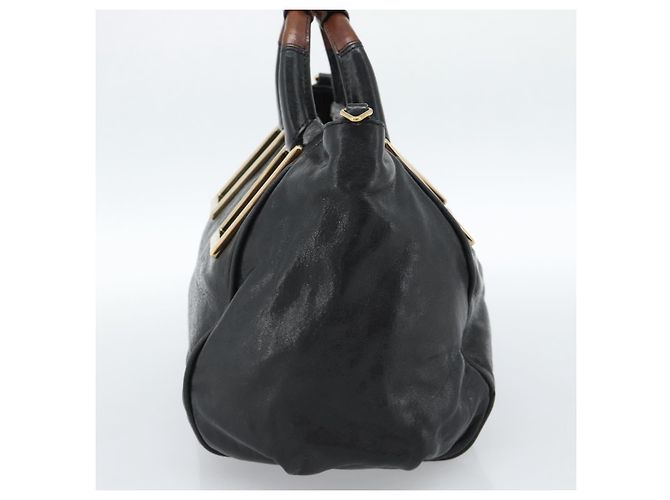 Chloé Borsa Chloe Etel in pelle nera e oro Auth 183634 Nero D'oro - vista 4