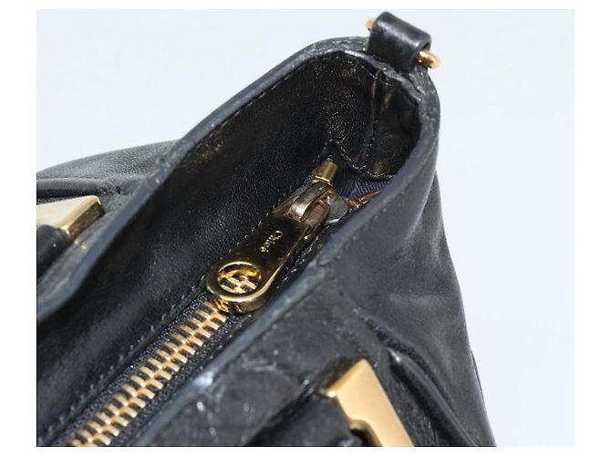 Chloé Borsa Chloe Etel in pelle nera e oro Auth 183634 Nero D'oro - vista 9