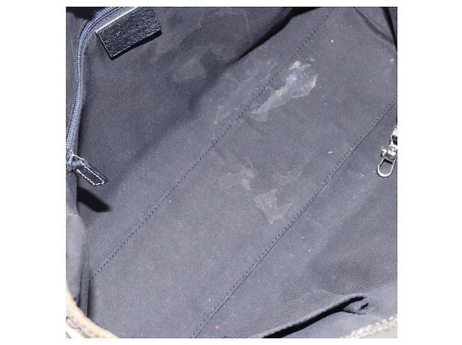 Borsa GUCCI GG Canvas Sherry Line Navy Silver 145810 Auth 183200 Argento Blu navy - vista 11