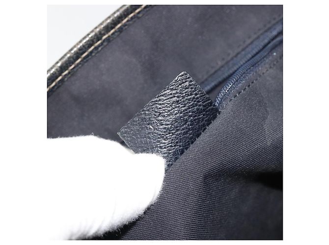 Borsa GUCCI GG Canvas Sherry Line Navy Silver 145810 Auth 183200 Argento Blu navy - vista 12