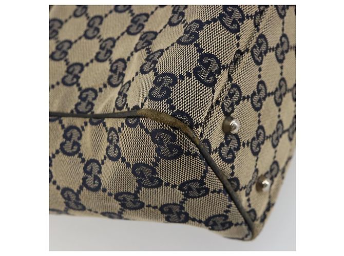 Borsa GUCCI GG Canvas Sherry Line Navy Silver 145810 Auth 183200 Argento Blu navy - vista 16