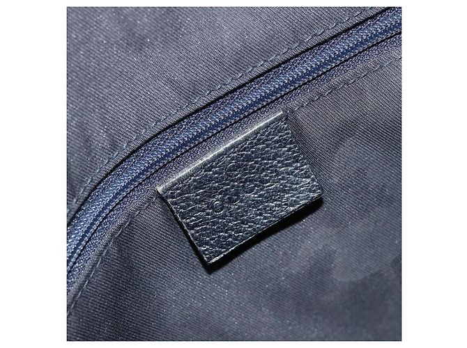 Borsa GUCCI GG Canvas Sherry Line Navy Silver 145810 Auth 183200 Argento Blu navy - vista 18