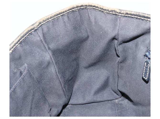 Borsa GUCCI GG Canvas Sherry Line Navy Silver 145810 Auth 183200 Argento Blu navy - vista 20