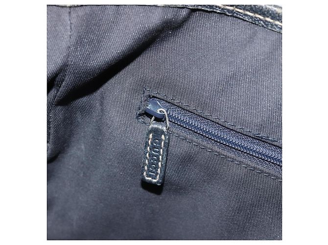Borsa GUCCI GG Canvas Sherry Line Navy Silver 145810 Auth 183200 Argento Blu navy - vista 21