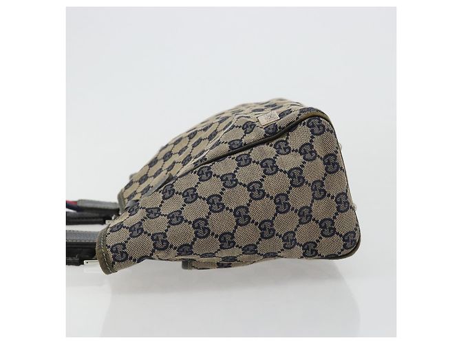 Borsa GUCCI GG Canvas Sherry Line Navy Silver 145810 Auth 183200 Argento Blu navy - vista 4