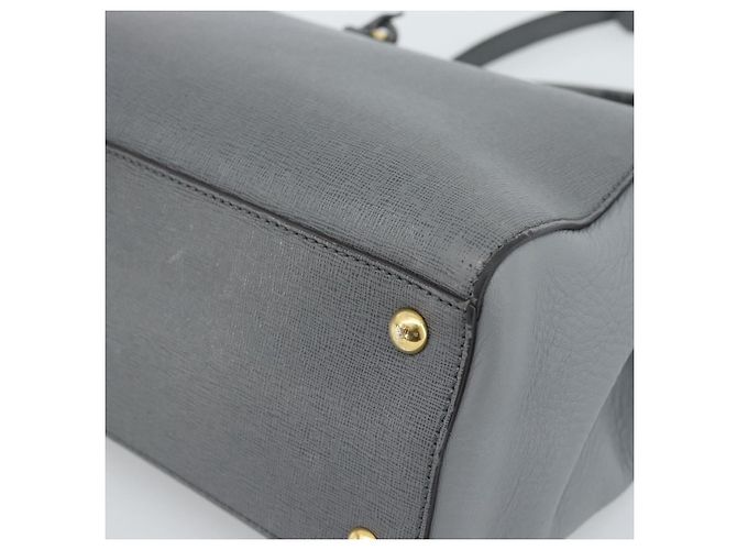 Bolsa FENDI To joule de couro 2way Cinza Ouro Auth 183996 Marrom Dourado - vista 16