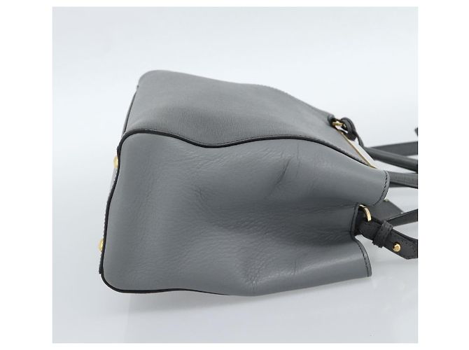 Bolsa FENDI To joule de couro 2way Cinza Ouro Auth 183996 Marrom Dourado - vista 4
