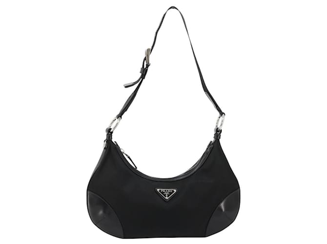 Borsa a tracolla PRADA Nylon Nero Argento Auth yk20451SAM - vista 13