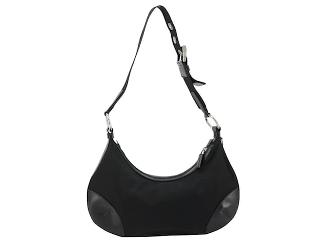 Borsa a tracolla PRADA Nylon Nero Argento Auth yk20451SAM - vista 2