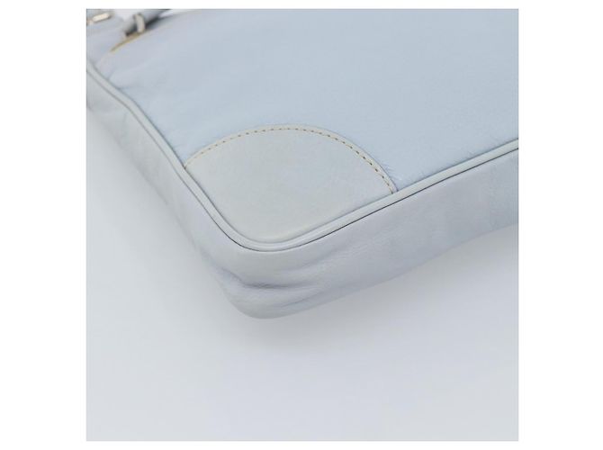 Borsa a tracolla PRADA in pelle azzurro chiaro argento Auth 183673A Blu chiaro - vista 15
