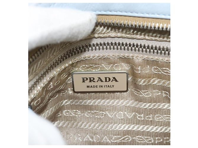 Borsa a tracolla PRADA in pelle azzurro chiaro argento Auth 183673A Blu chiaro - vista 17