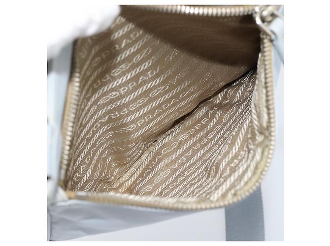 Borsa a tracolla PRADA in pelle azzurro chiaro argento Auth 183673A Blu chiaro - vista 22