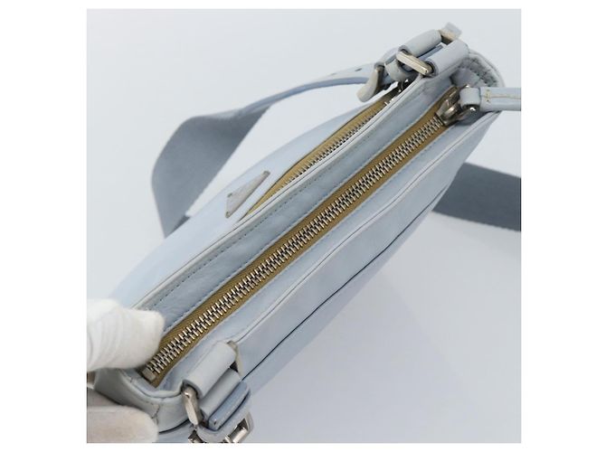 Borsa a tracolla PRADA in pelle azzurro chiaro argento Auth 183673A Blu chiaro - vista 6
