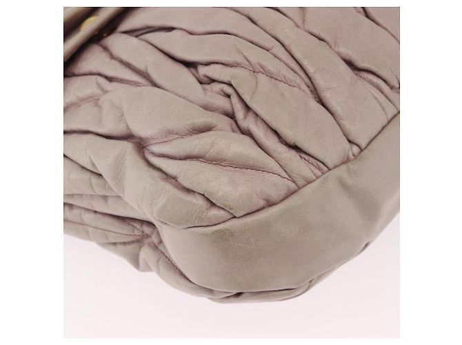 Borsa a tracolla Miu Miu Matelasse in pelle 2way Beige Gold Auth 184159A D'oro - vista 15