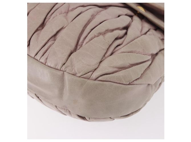 Borsa a tracolla Miu Miu Matelasse in pelle 2way Beige Gold Auth 184159A D'oro - vista 16