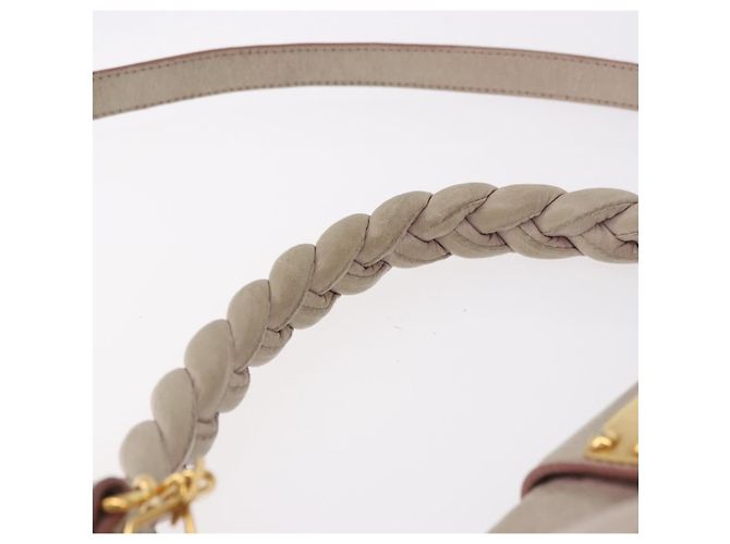 Borsa a tracolla Miu Miu Matelasse in pelle 2way Beige Gold Auth 184159A D'oro - vista 8