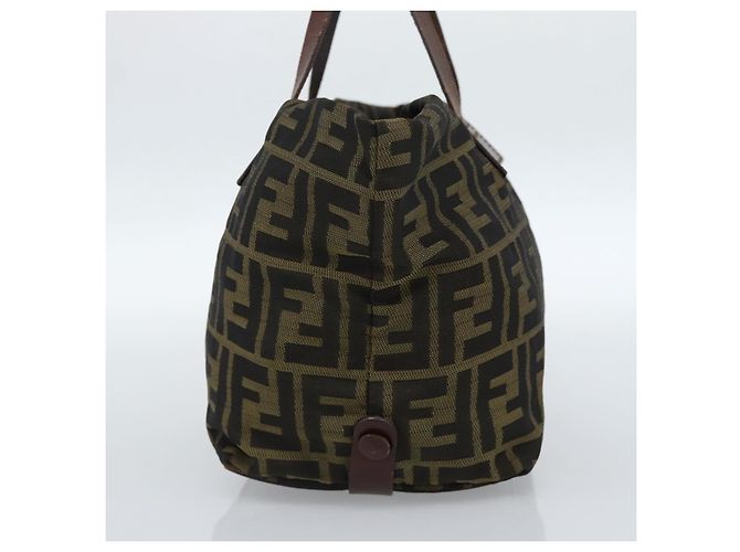 Borsa FENDI Zucca Canvas Nera Marrone Auth ka4624 Nero - vista 3