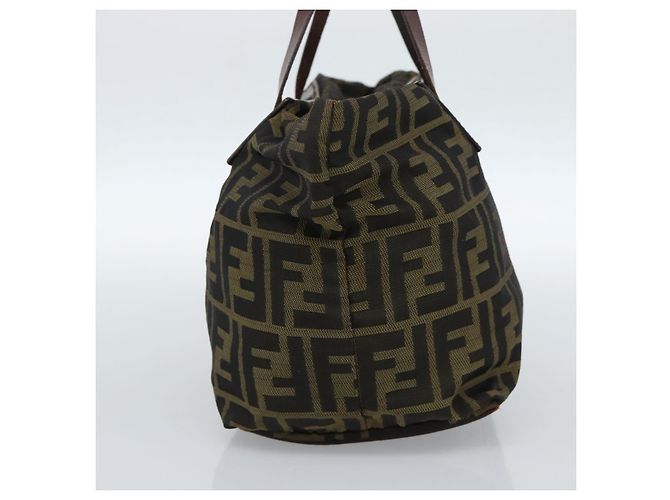 Borsa FENDI Zucca Canvas Nera Marrone Auth ka4624 Nero - vista 4
