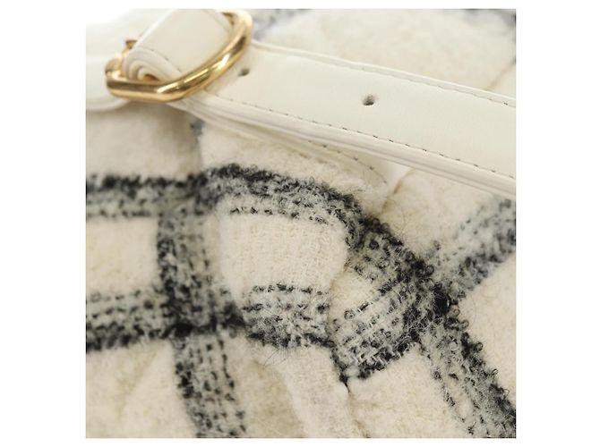 CHANEL Matelasse Chain Backpack Lana Tweed Avorio Oro CC Auth 181919SM D'oro Crudo - vista 18