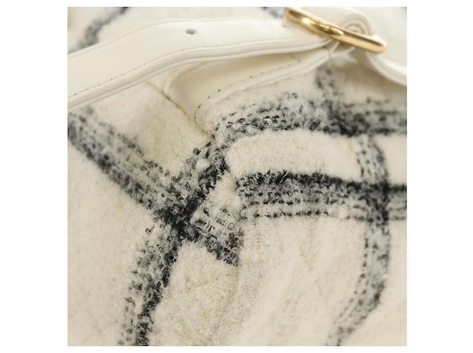 CHANEL Matelasse Chain Backpack Lana Tweed Avorio Oro CC Auth 181919SM D'oro Crudo - vista 19