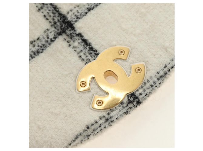 CHANEL Matelasse Chain Backpack Lana Tweed Avorio Oro CC Auth 181919SM D'oro Crudo - vista 24