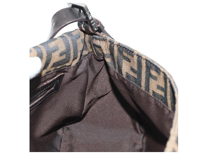 Borsa a Spalla FENDI Zucca Canvas Nero Marrone Auth 183663V - vista 21