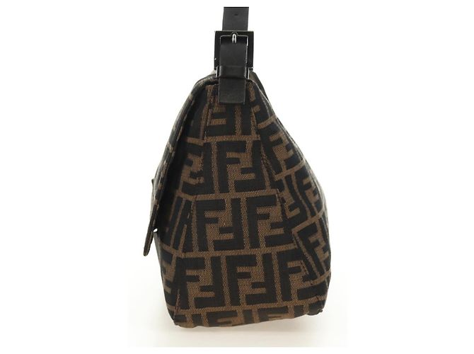 Borsa a Spalla FENDI Zucca Canvas Nero Marrone Auth 183663V - vista 3